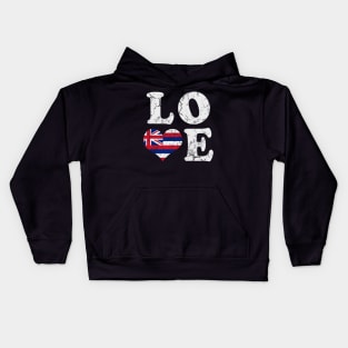 Love Hawaii Hawaiian Flag Gift Kids Hoodie